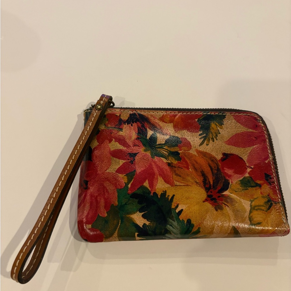 Patricia Nash Red and Pink Floral Clutch Wristlet